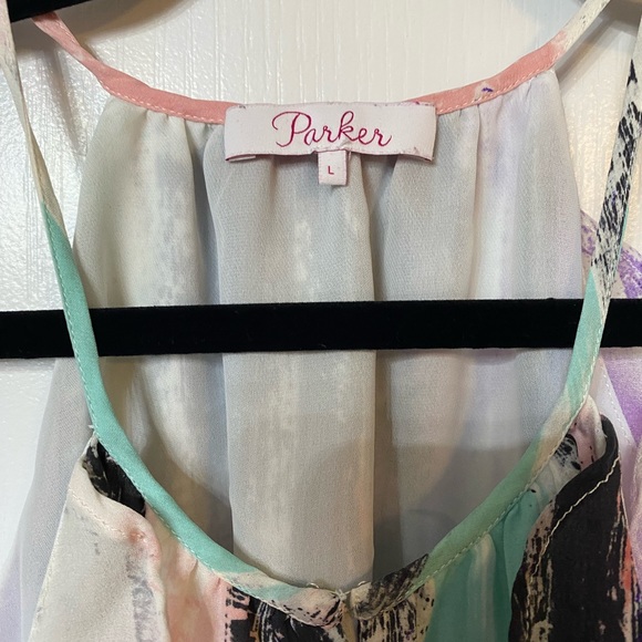 NWT Parker sleeveless dress beautiful design size L, chiffon type material - Picture 6 of 6